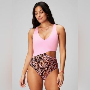 Asymmetrical Cutout Shaping One-Piece Swimsuit